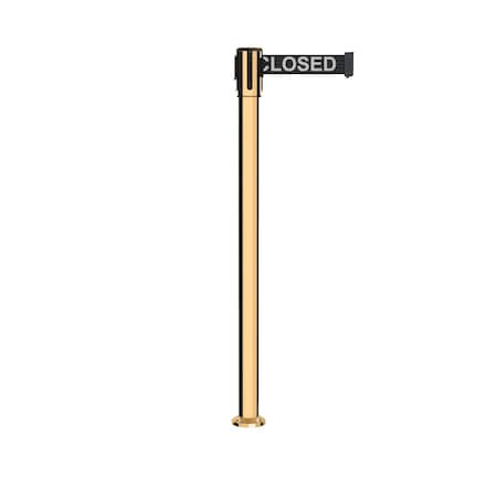 Retractable Belt Fixed Stanchion, 2ft Pol.Brass Post  9ft. Line...Belt